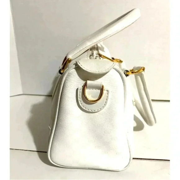 Gucci white  micro monogram canvas leather satchel handbag - Picture 4 of 12